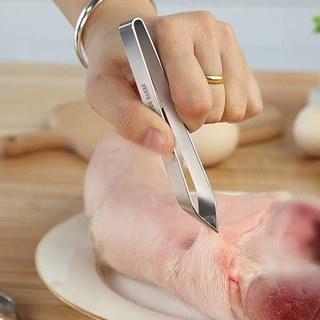 不锈钢猪毛夹斜口拔毛工具厨房鸡毛拔鱼刺鱼骨夹子镊子拔鸭毛鹅毛