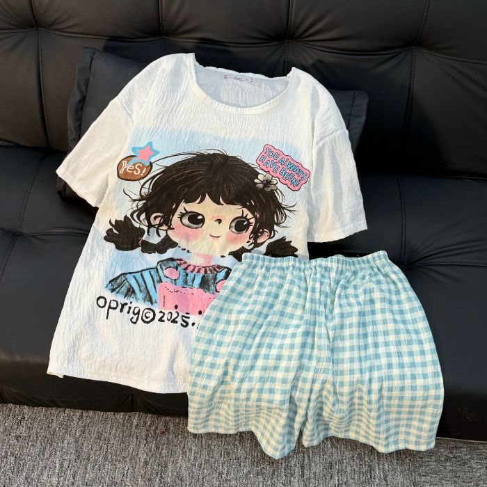 Pijamas transfronterizos al por mayor con almohadillas para el pecho, pantalones cortos de manga corta para mujer