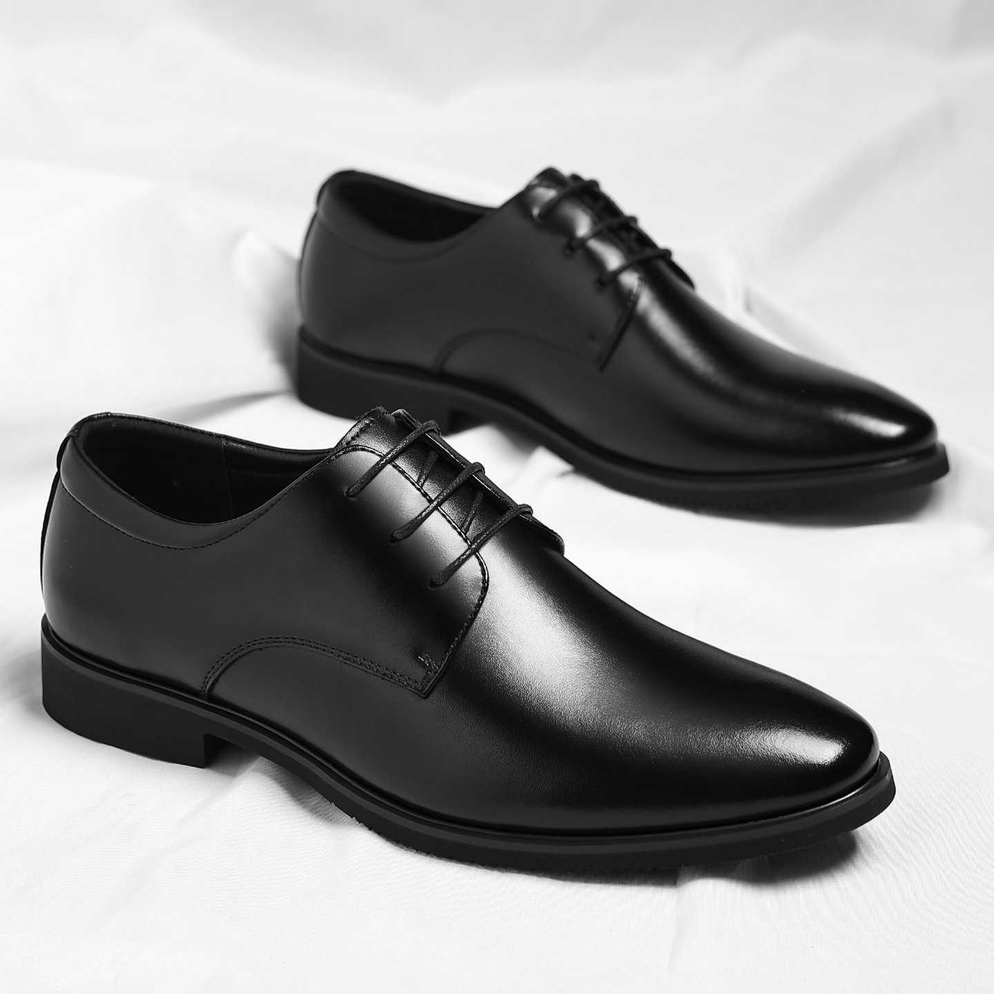 Herren Derby Schuhe Spitz Zulaufend Glänzend Für Den Business Anzug_voghion.com