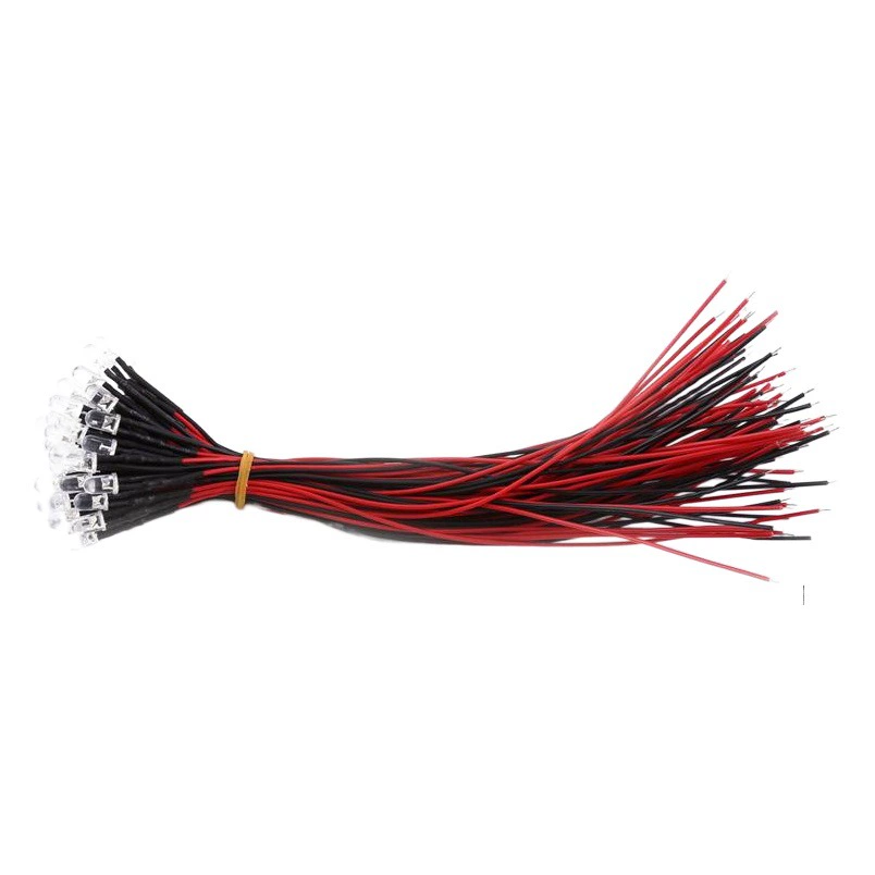 3mm5mmLED шарик лампы Ультра яркий 12V24V с линией круглой головкой маленькая лампа DIY диод с ручным освещением