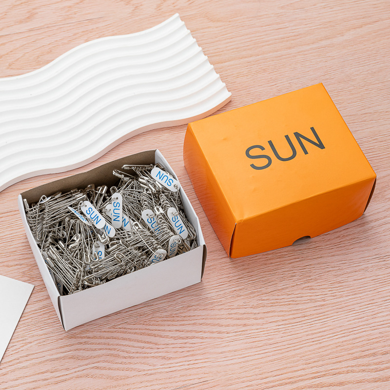 SUN串装钢丝别针高强度安全别针高硬度极硬防锈加粗电镀保险扣针
