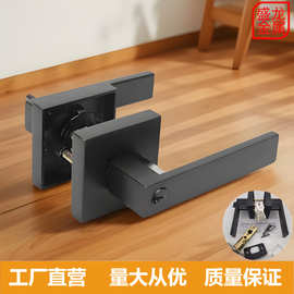 跨境美式通道门执手锁酒店房间黑色门把锁机械门锁三杆标配锁批发