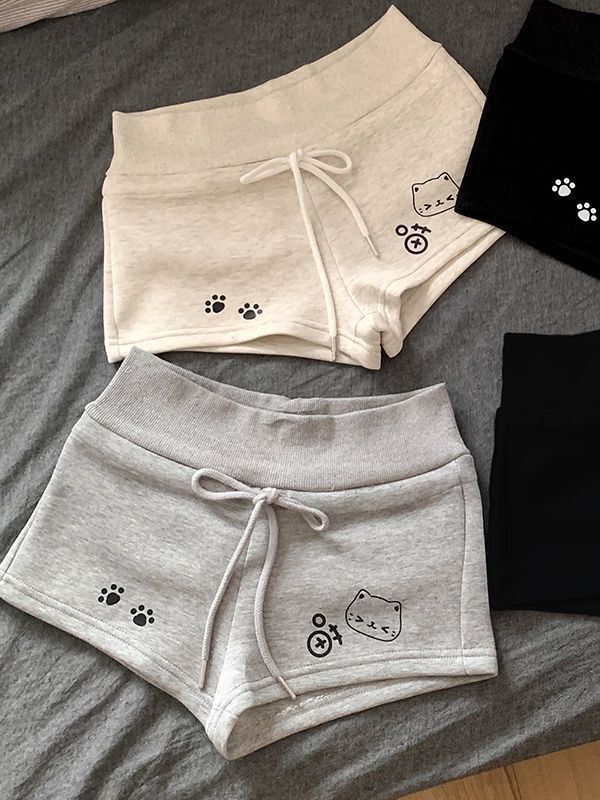 Original Japanese-Style Cute Soft Girl Home-Style Printed Shorts for Women, New Summer Casual Versatile Hot Pants for Women