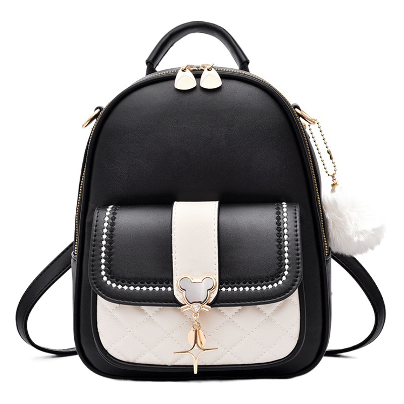 Mochila transfronteriza para mujer 2025 Nueva mochila informal de moda portátil con combinación de colores, mochila de viaje de gran capacidad