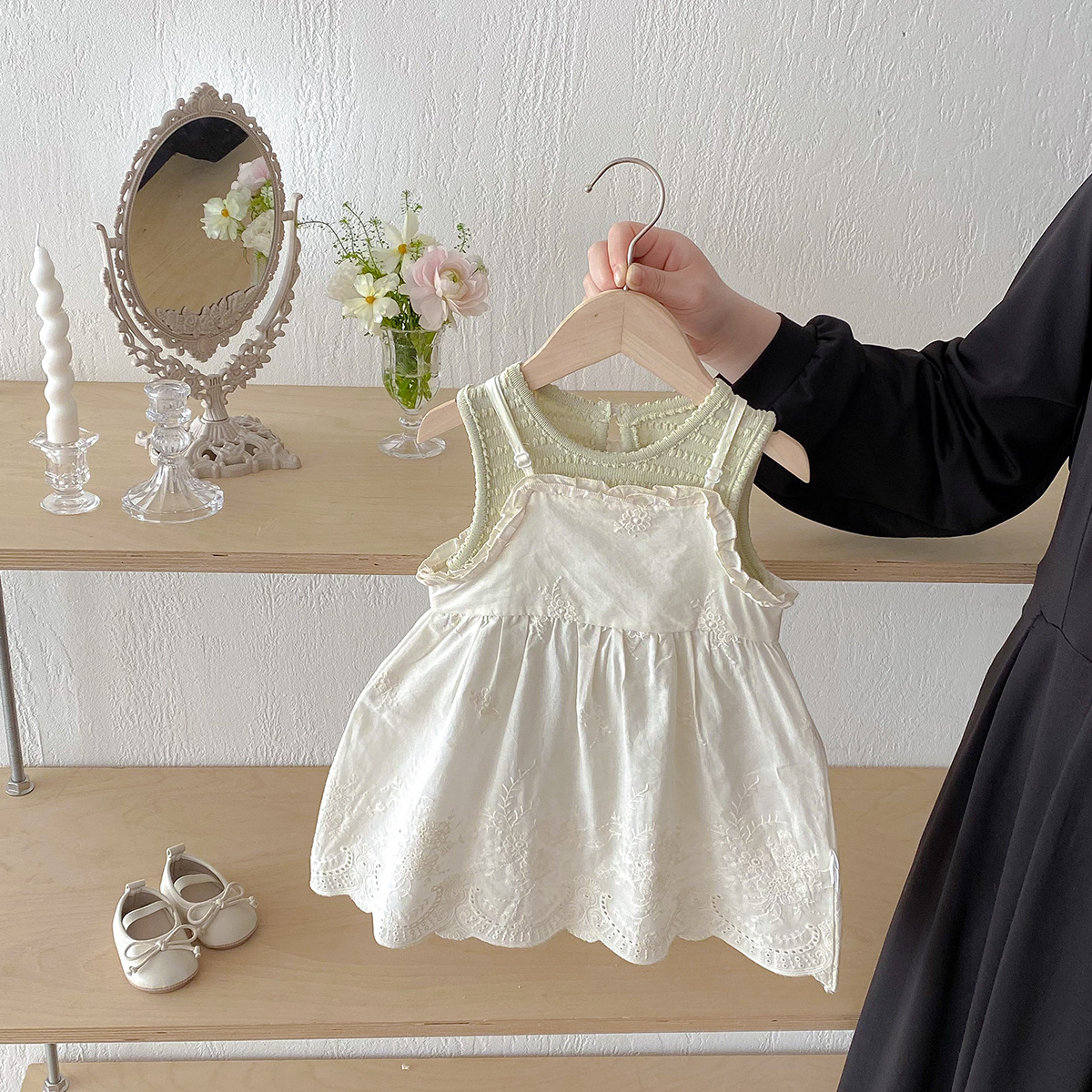 Dianxi Girls' Suspender Dress Summer Outfit 2026 New Stylish Sleeveless Vest Top Little Girl Dress Two-Piece Set