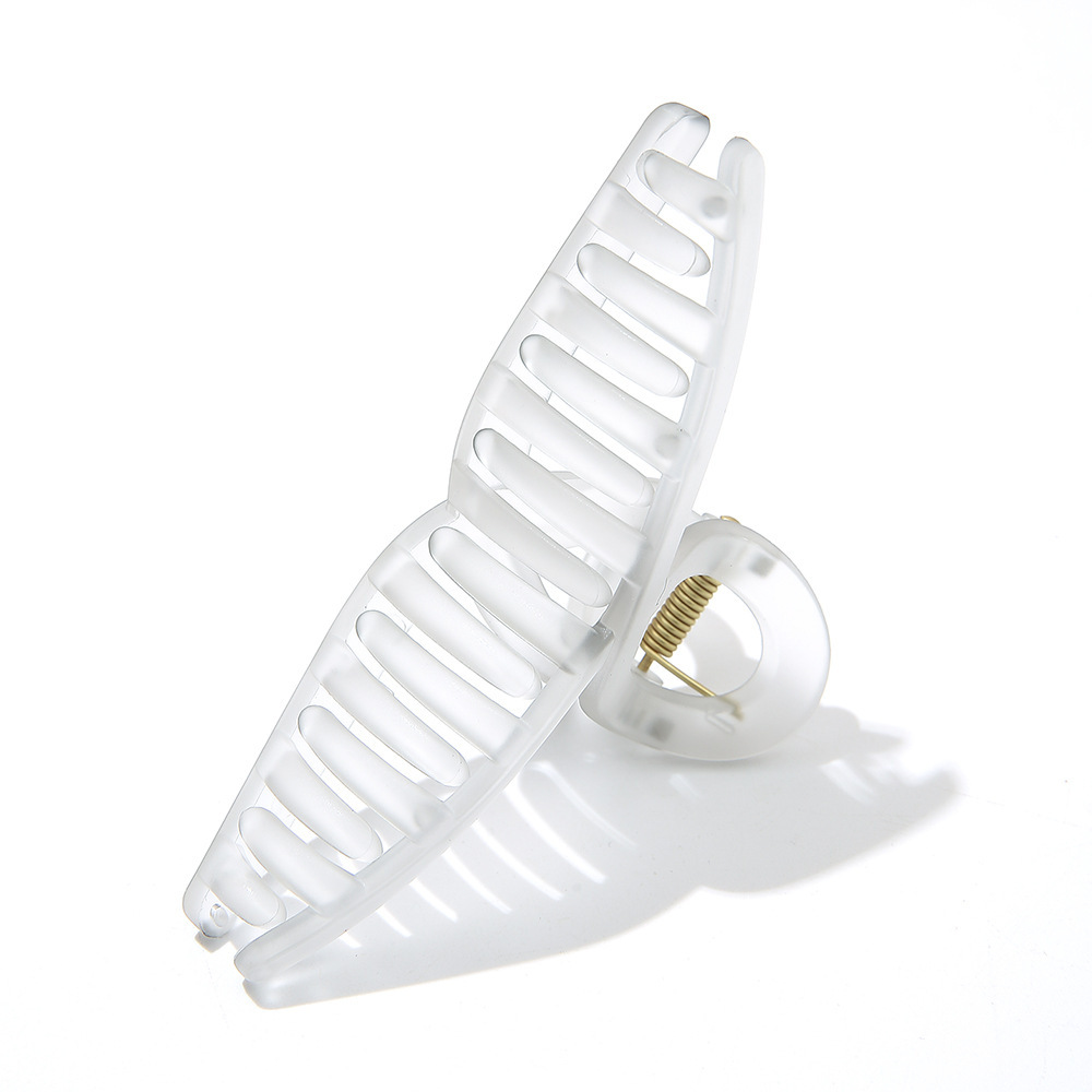 Unisex Frosted shark clip transparent hair grip female back head hairpin large square hair clip hair clip pan head hair clip headdress_voghion.com