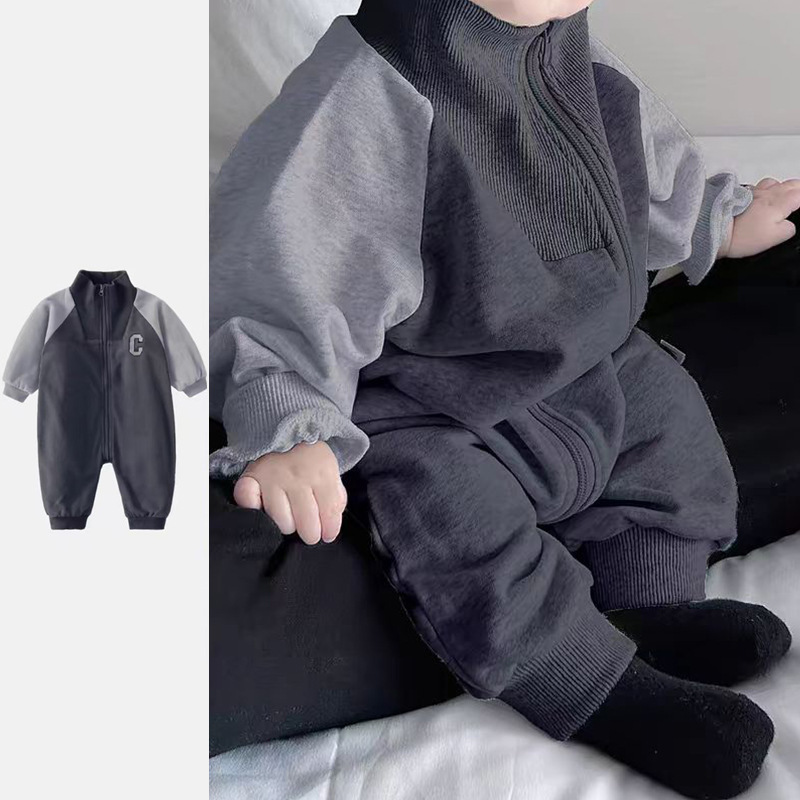 Spring and Autumn Crawling Clothes with Letter Zipper, Long-Sleeved Newborn Long Crawling Clothes, Baby Outing Clothes, Baby Jumpsuits Spring and Autumn Crawling Clothes with Letter Zipper, Long-Sleeved Newborn Long Crawling Clothes, Baby Outing Clothes, Baby Jumpsuits