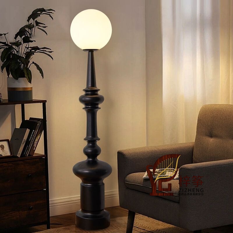 Big Sale French Retro Roman Column Sofa Next to Bedroom Designer Medieval Decoration New Chinoiserie Floor Lamp Living Room