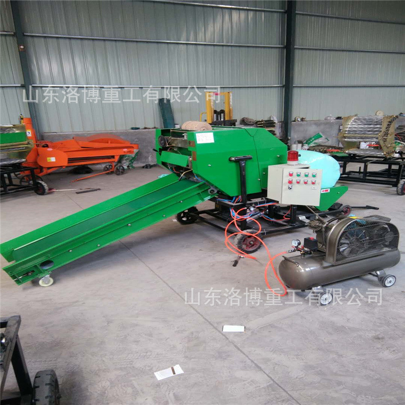 全自动打包覆膜机青贮饲料打捆包膜农作物秸秆打捆饲料储存包膜机