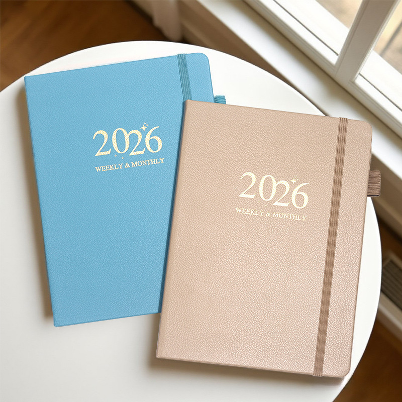 Amazon 2026 レザープランナーストラップ英語 a5 スケジュール自己規律チェックインメモ帳ノートブック卸売|undefined