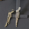 Fashionable brand zirconium, earrings, elegant silver needle, European style, wholesale