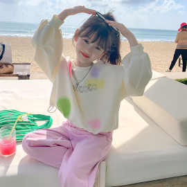 女童卫衣纯棉秋冬款2025新款洋气儿童冬装长袖小女孩童装短款上衣