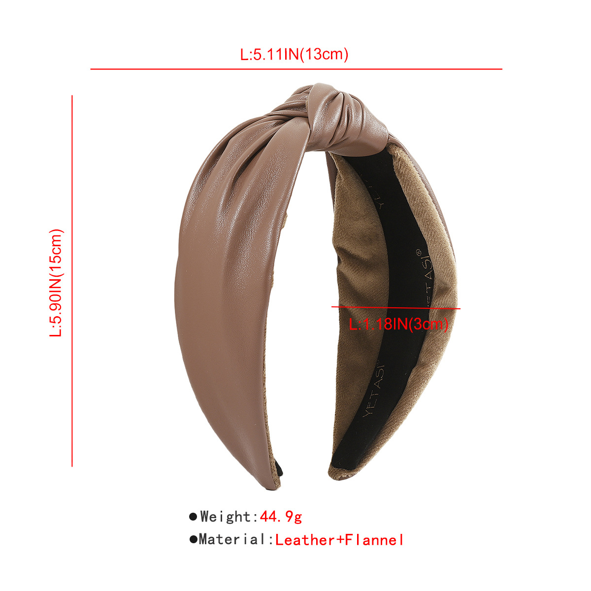 Fashion Knot Pu Leather Flannel Hair Band 1 Piece display picture 1