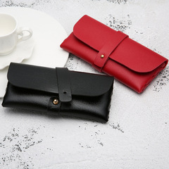 Leather handmade glasses case, fashionable and personalized sunglasses storage soft bag, wholesale multi-color PVC leather glasses case
