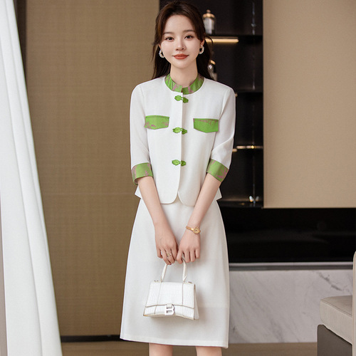 New Chinese style suit for small women, summer temperament, goddess style skirt, national style suit, skirt, two-piece set