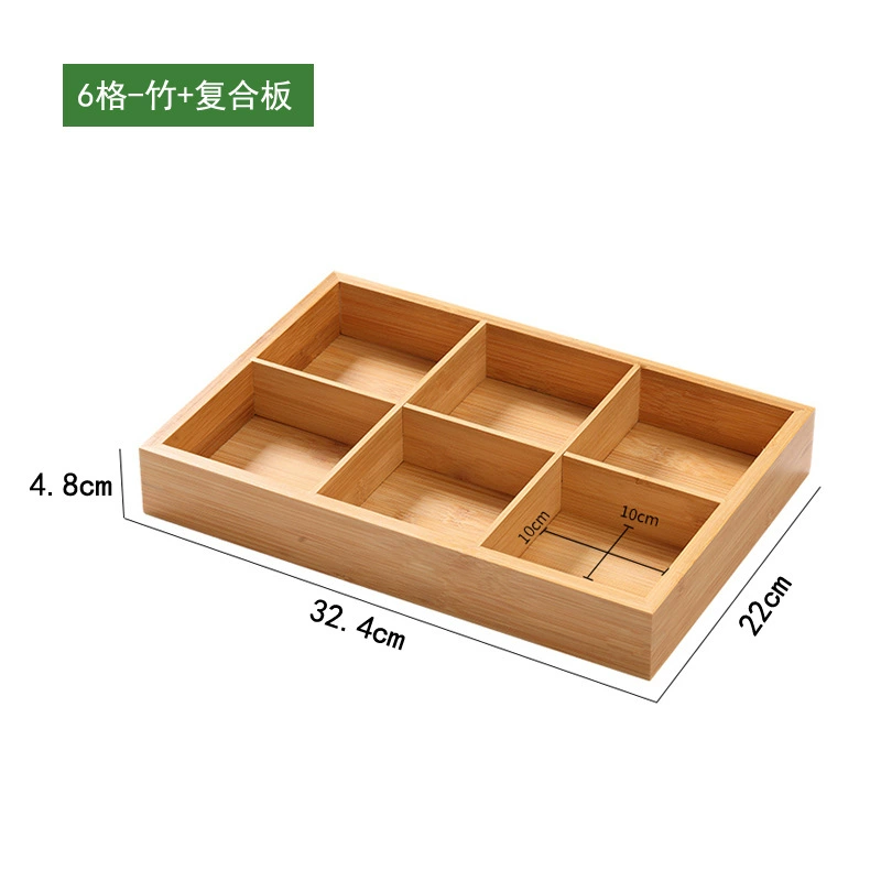 Nine‑grid bamboo serving tray / pallet, bamboo + composite board, multiple compartment options