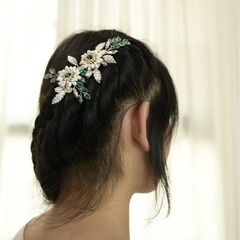 卡洛L1019歐美時尚新娘頭飾宴會婚紗禮服配飾水鑽髮夾亞馬遜創意