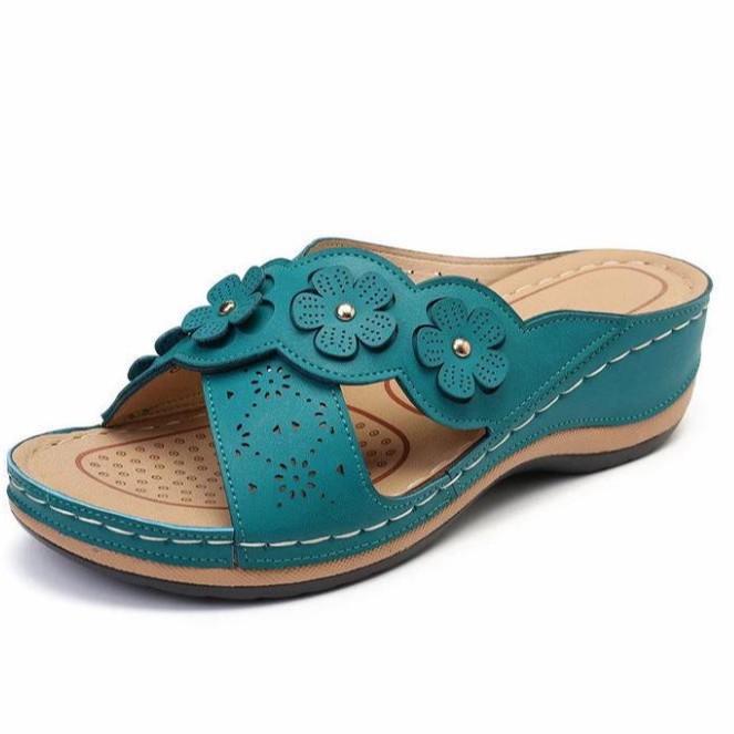 Women's Floral Cutout Wedge Sandals Retro Plus Size_vogvips.com