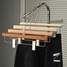 源头工厂 服装店专用高档木质裤架裤夹 成人儿童防滑无痕衣架批发