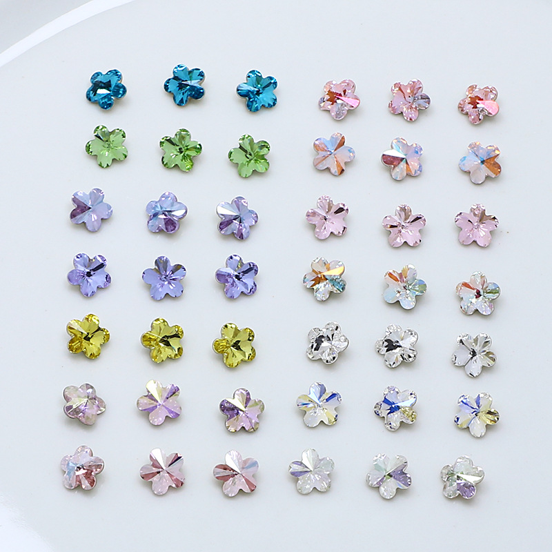 동주 크리스탈 6*6 작은 꽃 네일 드릴 매화 특수 모양의 K9 뾰족한 바닥 드릴 네일 쥬얼리 파일 드릴 공장 도매