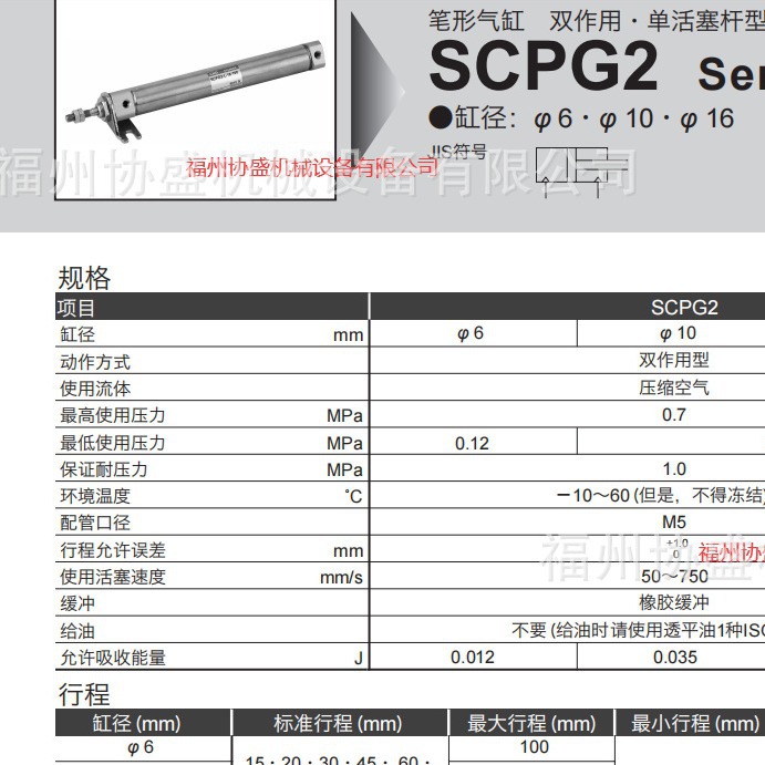 SCPG2-L-CB-10-60，全 新CKD总代理笔形气缸
