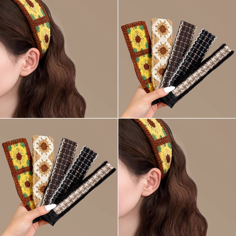 Nuevo crisantemo frange post de acabado de cabello artefacto Velcro banda de cabello lavado de cara fijo cabello pegado post de cabello tocado