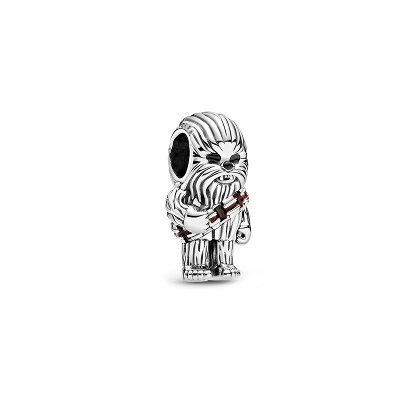 Pendentif à clip fixe Panjia Duola en cuivre blanc plaqué argent, série Planète, noir Wu Baobao, perles décoratives._voghion.com