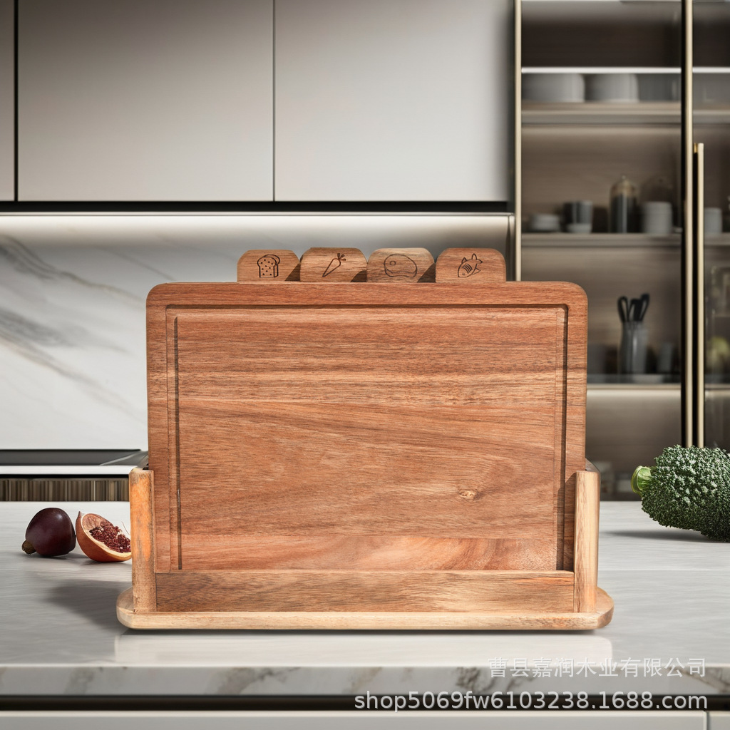 Transfronterizo doble cara disponible Acacia madera de clasificación tablero de corte de verduras cocina tablero de corte de madera sólida pan de madera casero bandeja de alimentos cocinados
