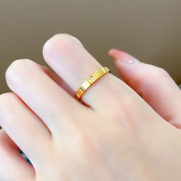 TikTok Xiaohongshu Hot Sale 3mm Aperture Plain Ring 18k Meter Shape…