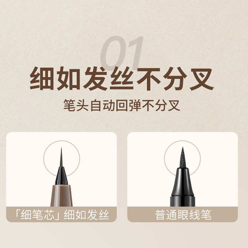 GECOMO muy fino lápiz de delineador de ojos suave, rápido secado, desarrollo de color, impermeable, resistente al sudor, duradero, no es fácil de confundir lápiz de delineador de ojos novatos