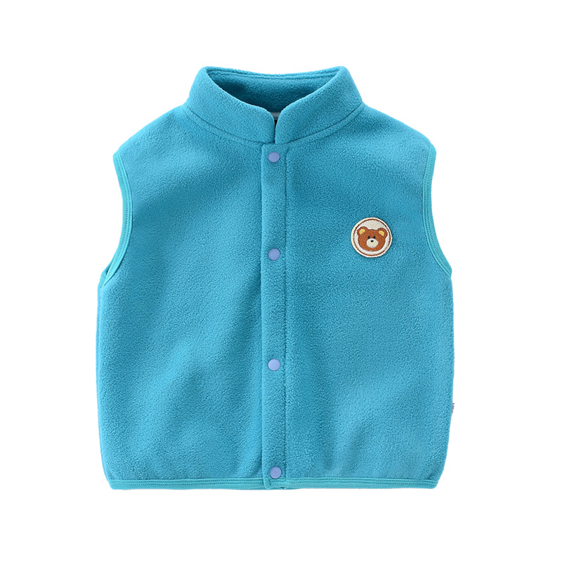 Chaleco de ropa exterior para niños primavera y otoño bebé Polar fleece warm fleece-forrado chaleco para niñas fuera capa superior