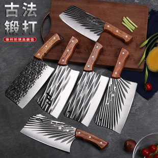 Household kitchen knife for running rivers and lakes, hand-forged bone knife, stainless steel slicing knife, kitchen knife, cutting and cutting dual-use