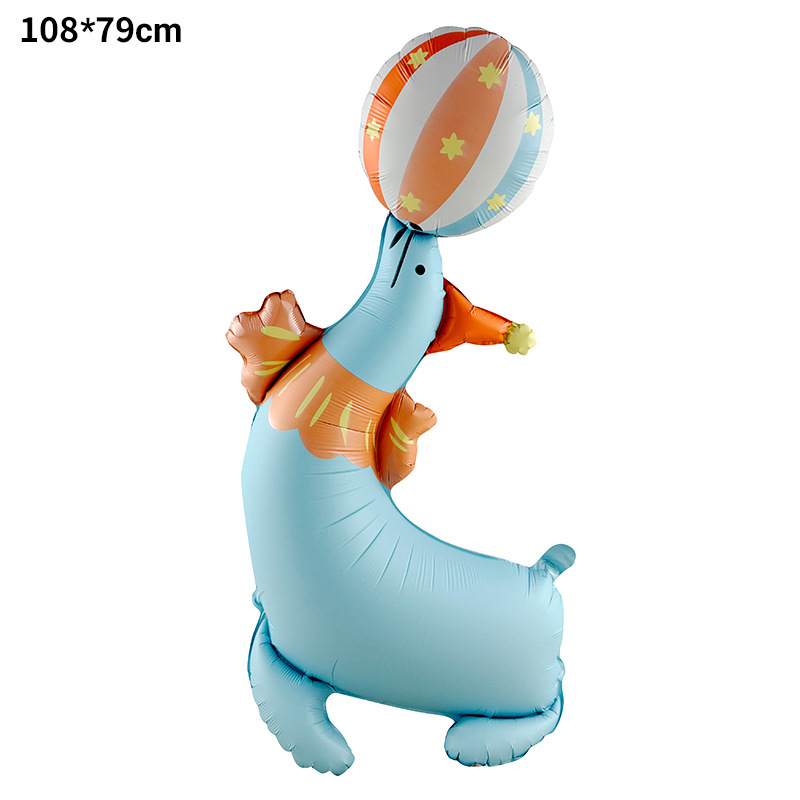 Nuevos globos de animales de circo mate mate parque de atracciones payaso decoración de fiesta de cumpleaños para niños globos de película de aluminio image 4