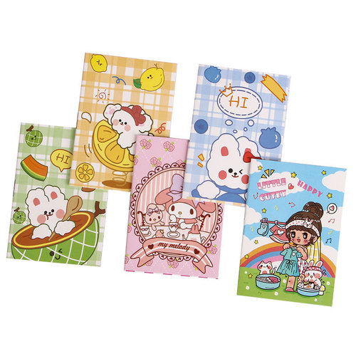Cartoon Mini Notebook Creative Stationery Notebook Soft Cover Composition Book 64 Pages Kindergarten Elementary School Prize Small Gift Wholesale