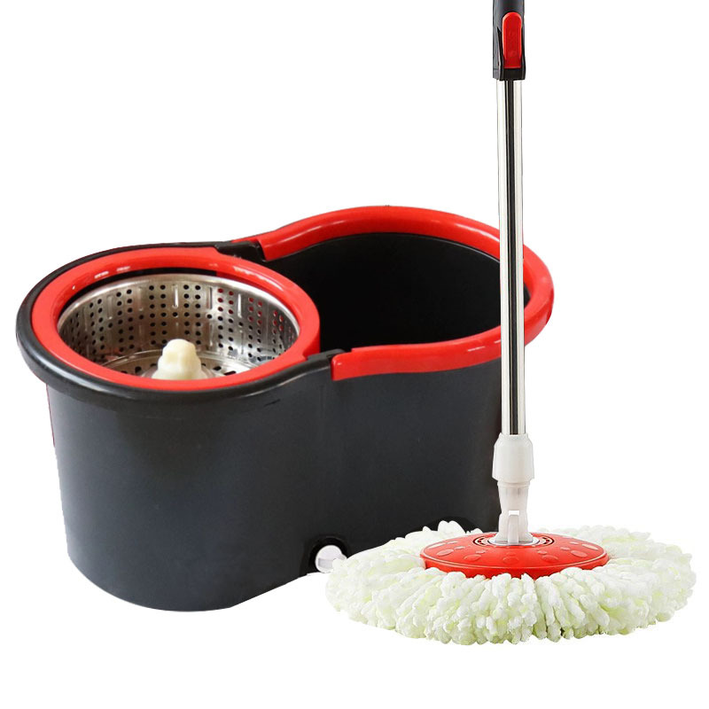 Fregona giratoria con cubo de doble presión, manual, húmedo y seco, doméstico y comercial