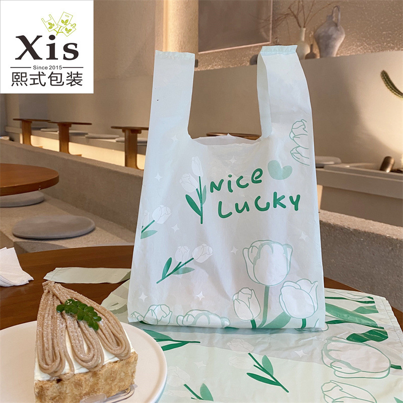Bolso para llevar bolsa de compras de supermercado engrosada bolsa de plástico bolsa de embalaje de frutas Bolsa De postre para hornear bolsa conveniente