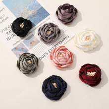 韩版精致烧边布艺玫瑰花苞DIY手工婚庆胸花发饰鞋花服装辅料配件