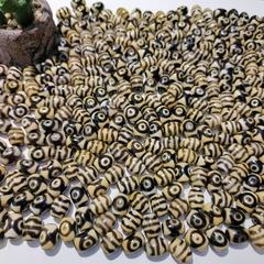 西藏达洛天珠15×20mm牙黄风化包浆文玩收藏批发厂家【A级】珠