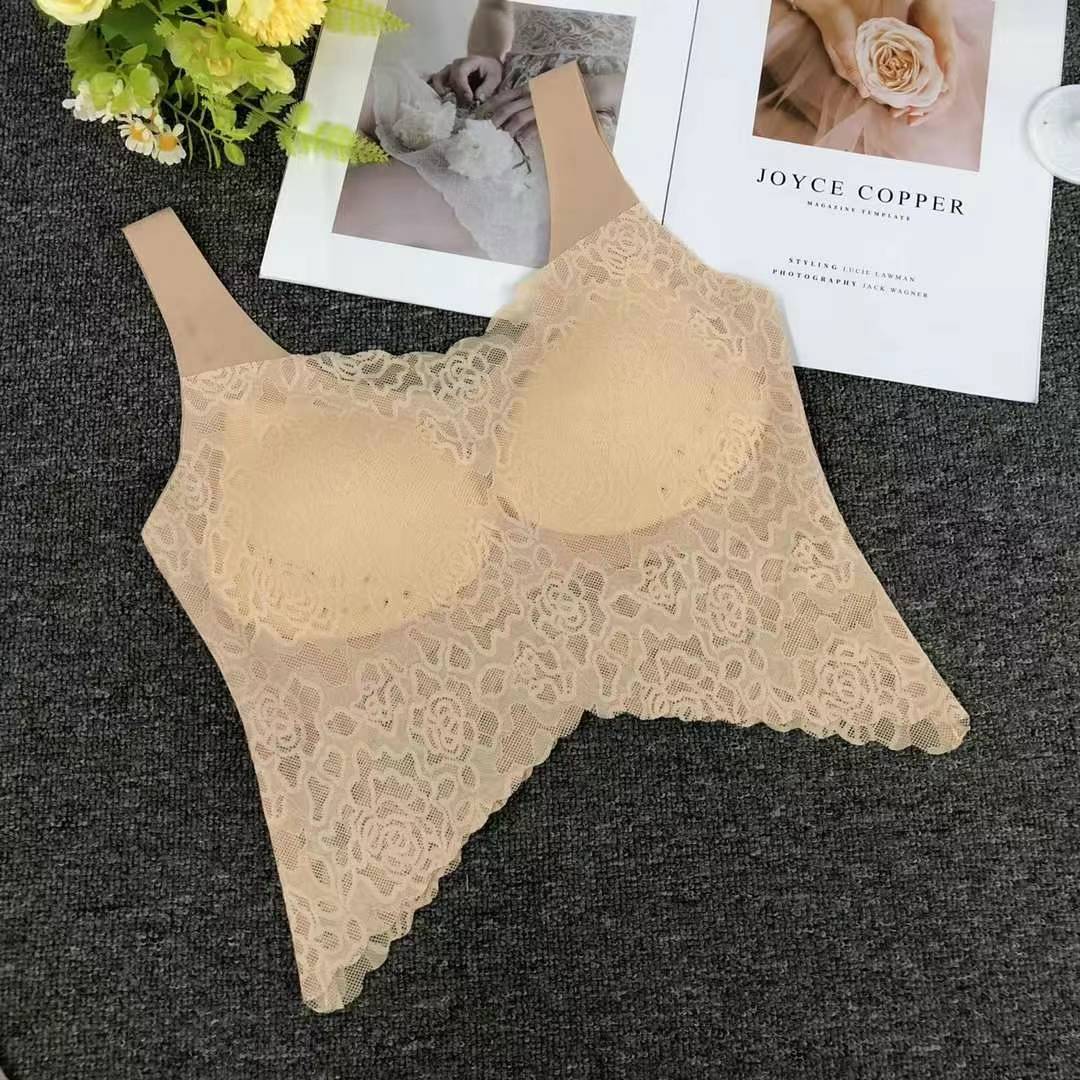 Nuevo chaleco de encaje para chicas chaleco de copa fija sin anillo de acero bra de yoga ropa interior deportiva mujer al por mayor