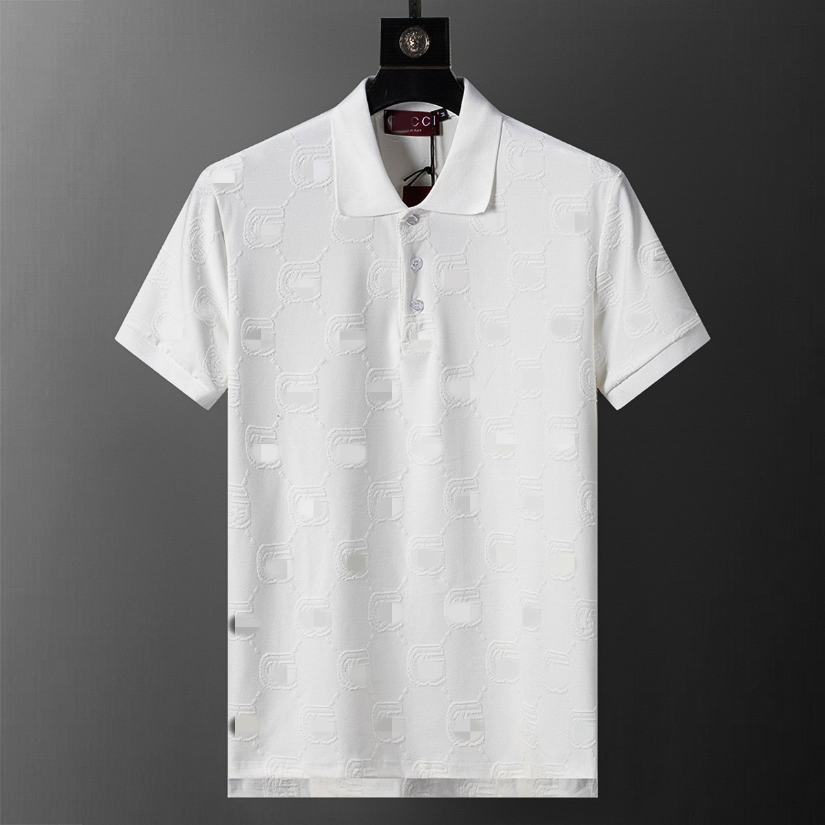 SS25 nueva estación europea de verano de hombre con solapa de algodón de perla de manga corta polo de moda