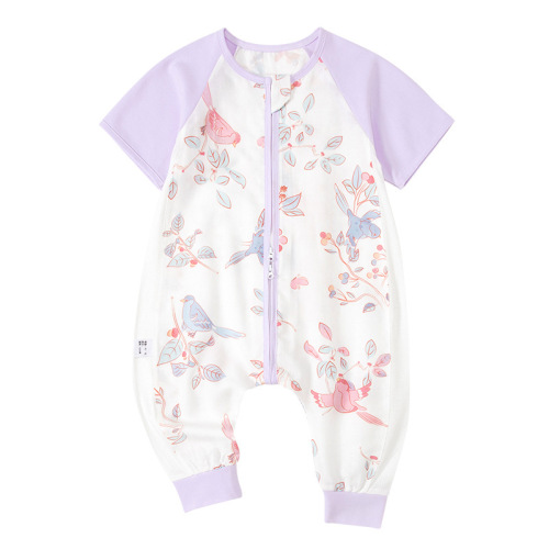 Baby and Toddler Summer Double Layer Gauze Sleep sack, Anti-Kick Blanket, Cotton Short Sleeve, Leg Split Sleep sack for Baby, Short Sleeve Sleep sack