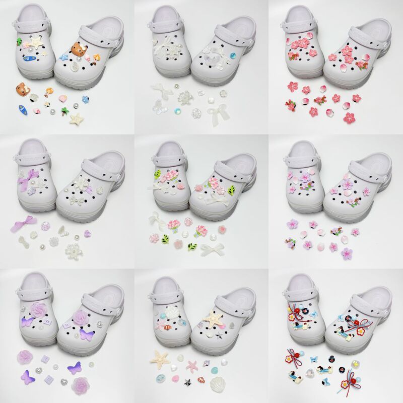 Spring and Summer New Forest-Style Cherry Blossom and Peach Blossom Shoe Charms for Little Dolphin Clogs, Pink Girl Slippers DIY Accessories Spring and Summer New Forest-Style Cherry Blossom and Peach Blossom Shoe Charms for Little Dolphin Clogs, Pink Girl Slippers DIY Accessories