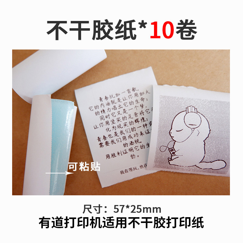 (2개) MIAOMIAOJI GUGUJI NETEASE YOUDAO 포켓 프린터에 적용 가능 열전사 인쇄지에 적용 가능 컬러 인쇄지에 적용 가능