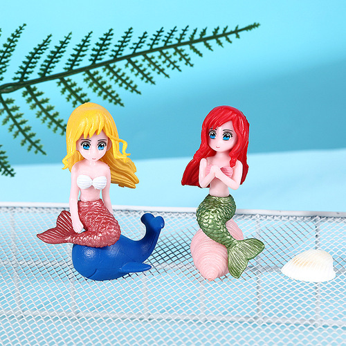 Cute Shell & Mermaid Micro-Landscape Aquarium Fish Tank Decorative PVC Plastic Craft Ornament