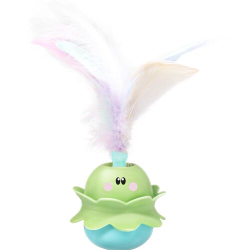 The new cat-making artifact rotates to relieve boredom, the cat-making stick little monster electric sound-making rotating feather pet toy