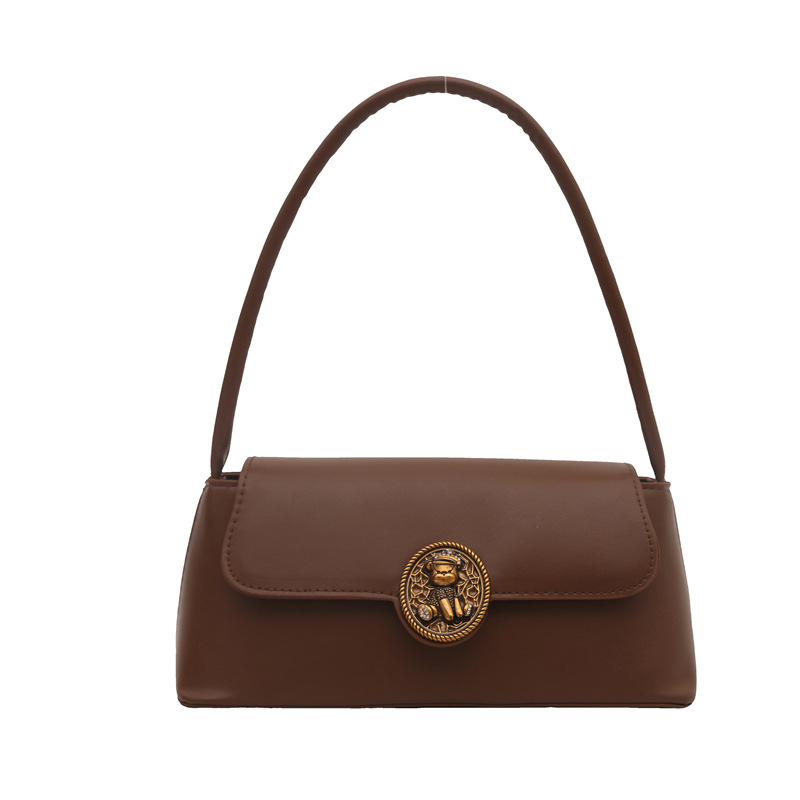 Bolsos retro de estilo extranjero para mujeres otoño y invierno 2024 nueva moda literaria bolsas de brazo de diseño de nicho bolsas de hombro