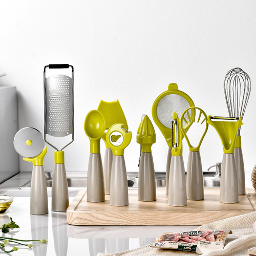 New ABS kitchen gadget set, melon planer, egg beater, cheese planer, food filter, mesh sieve, bottle opener