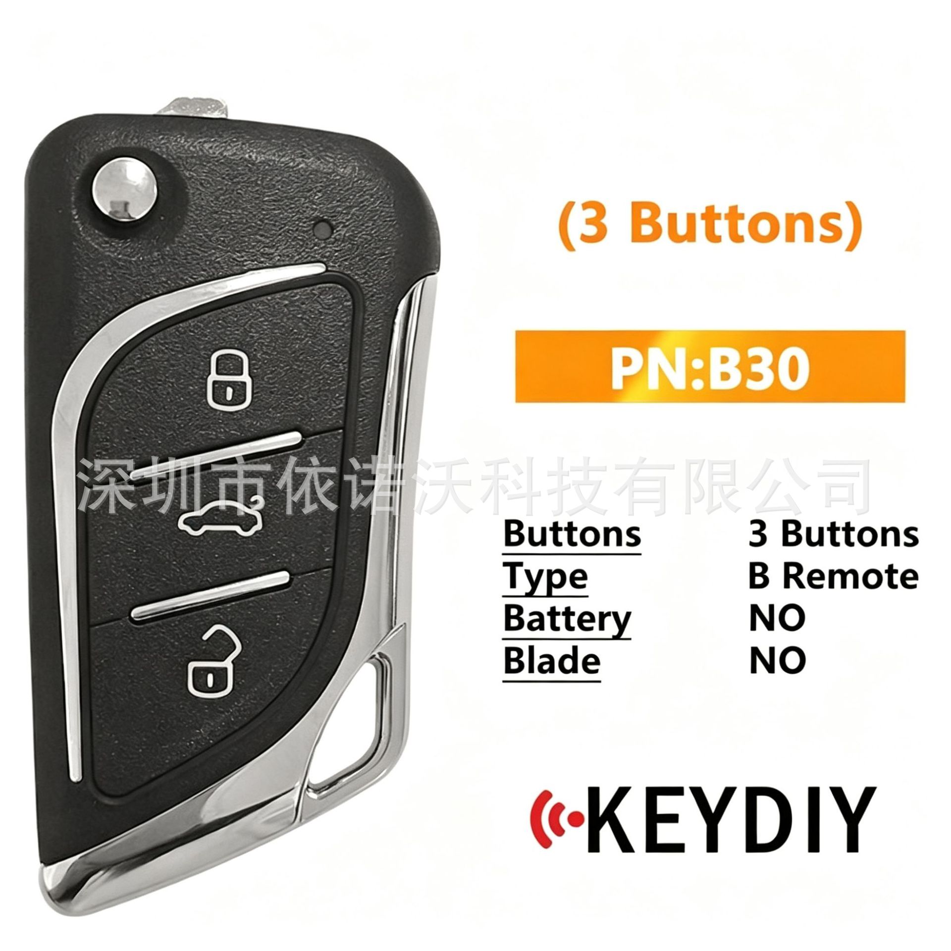 KEYDIY B30 KD sub-controller, a 3-button universal car remote key, for cross-border and international markets
