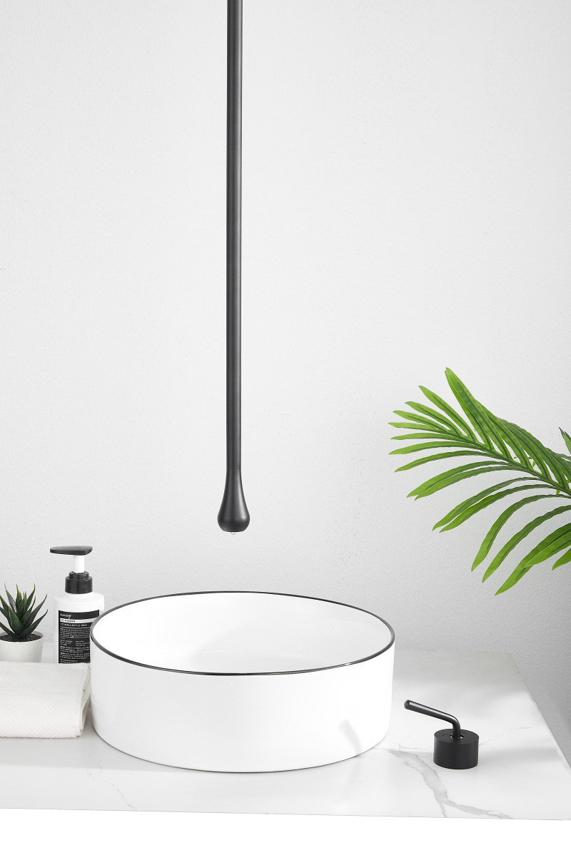 The length of the hanger can be changed to a wall-mounted concealed ceiling water drop faucet creative art hanger with a single-hole countertop control for cooling and heating Item Picture