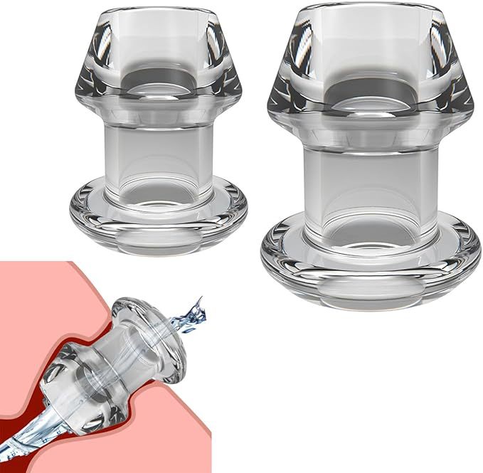 Cone-Shaped Hollow Anal Dilator Plug, Transparent Soft TPE, Anal Training Toy — detail image 4